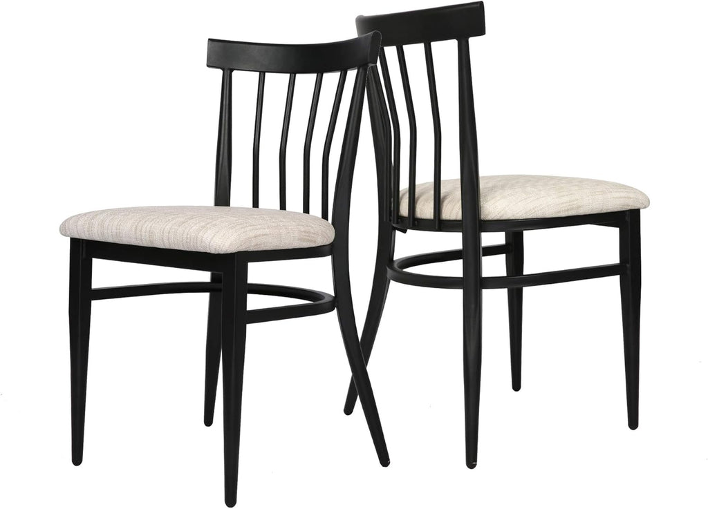 Set of 2 Metal Stackable Dining Chairs with Wood Seat S843771