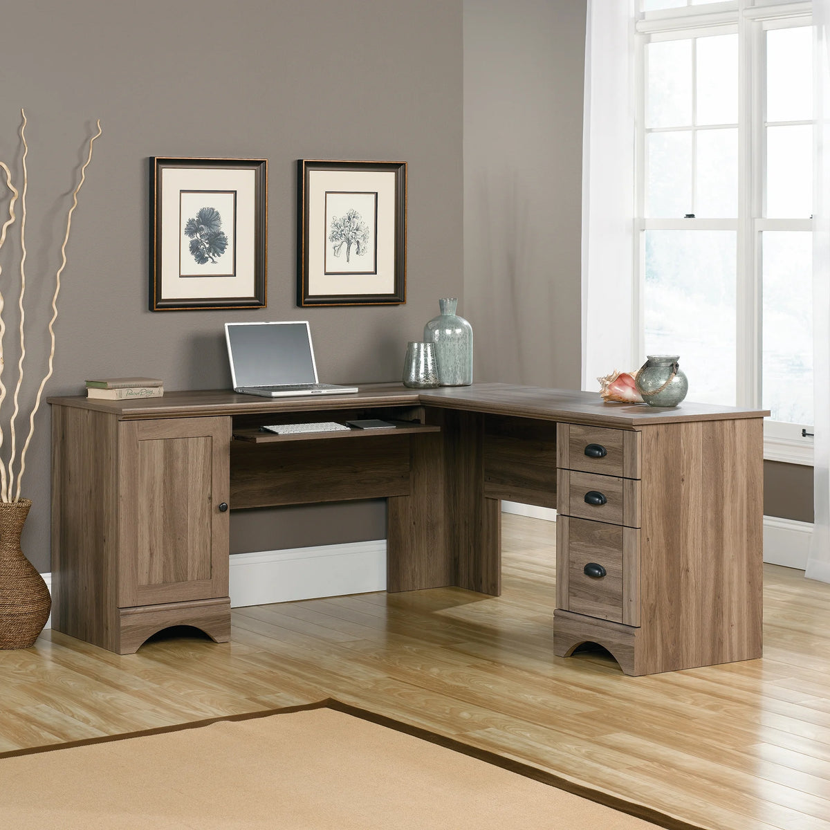L Shaped Computer Desk with Storage U205