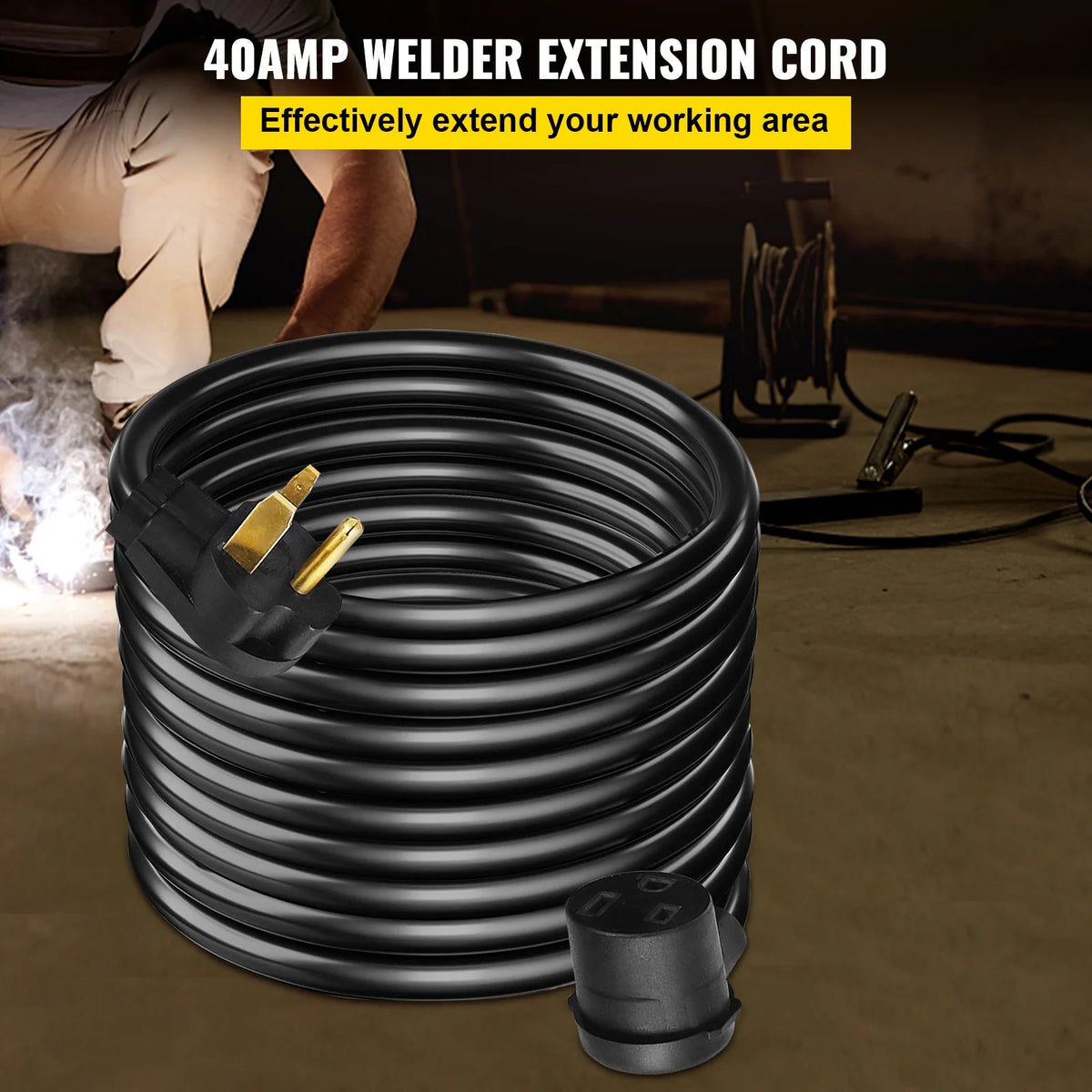 Welding Extension Cord 25ft 50AMP 8/3 Heavy Duty 8AWG 250V W96222