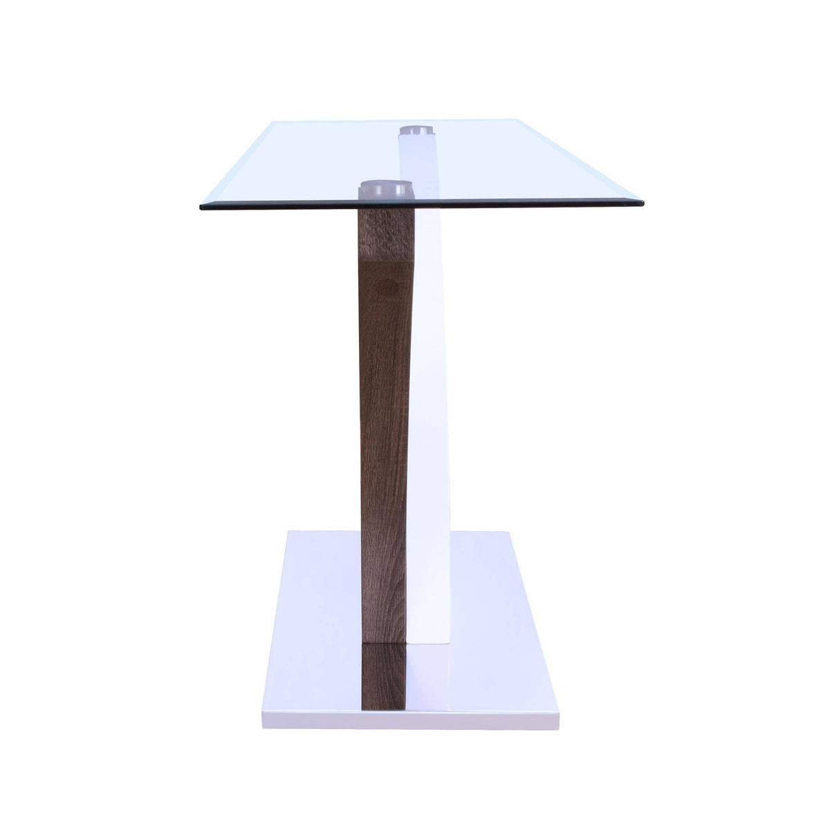 Clear Glass White Walnut Sofa Table J803