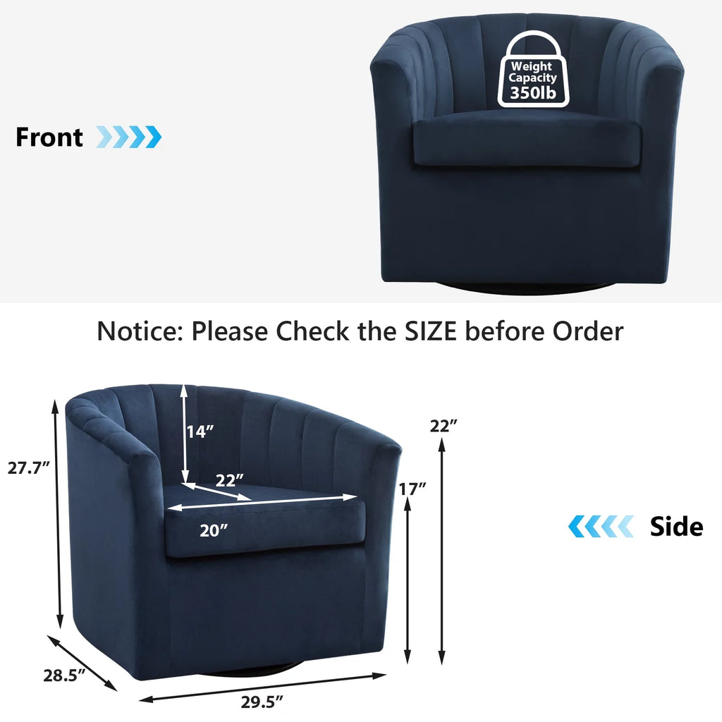 Blue Velvet Swivel Accent Chair P82501