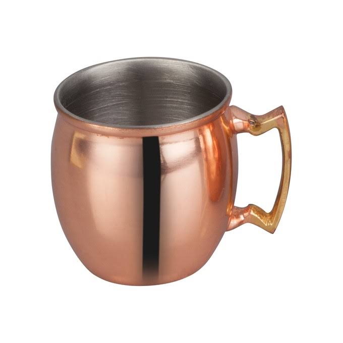 2 oz Copper Plated Mug with Brass Handle, 2 Packs G364