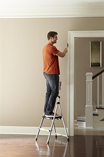 2 Step Folding Step Stool, Aluminum/Black I195