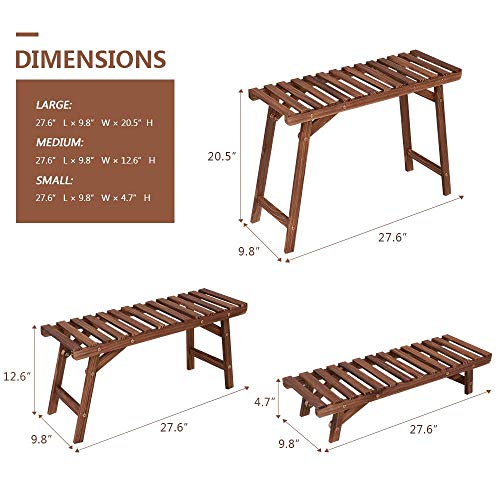 3 Tier Ladder Shelf Wood Plant Stand Q717