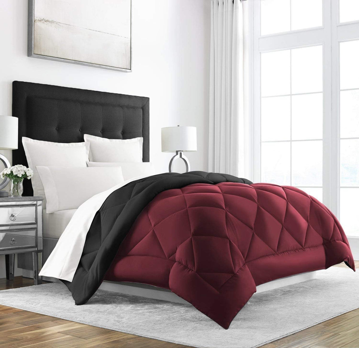 King Cal King Navy Reversible Down Alternative Comforter Q116051