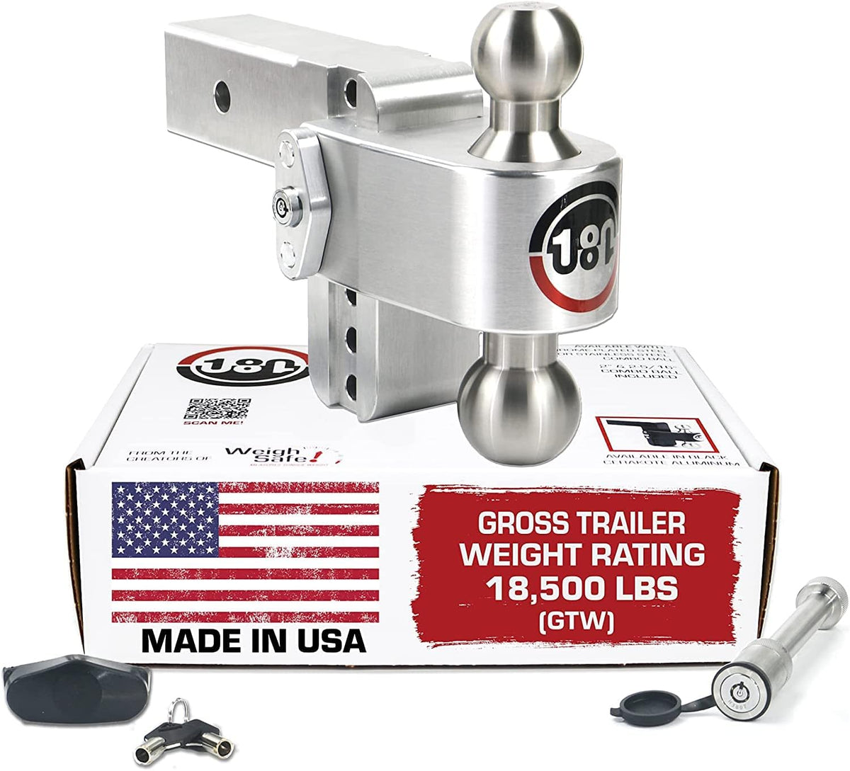Aluminum Adjustable 6" Drop, Stainless Steel Ball, 2.5" Receiver X993