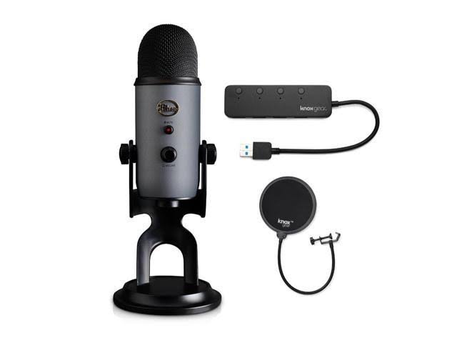 Blue Yeti Slate USB Mic with USB Hub and Pop Filter Y15849