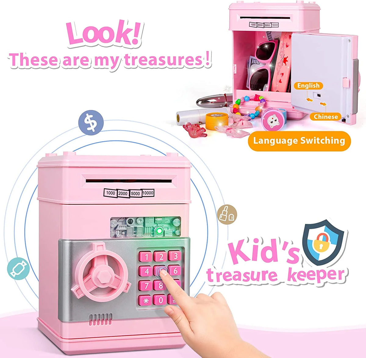 Piggy Money Bank for Kids, Pink I246