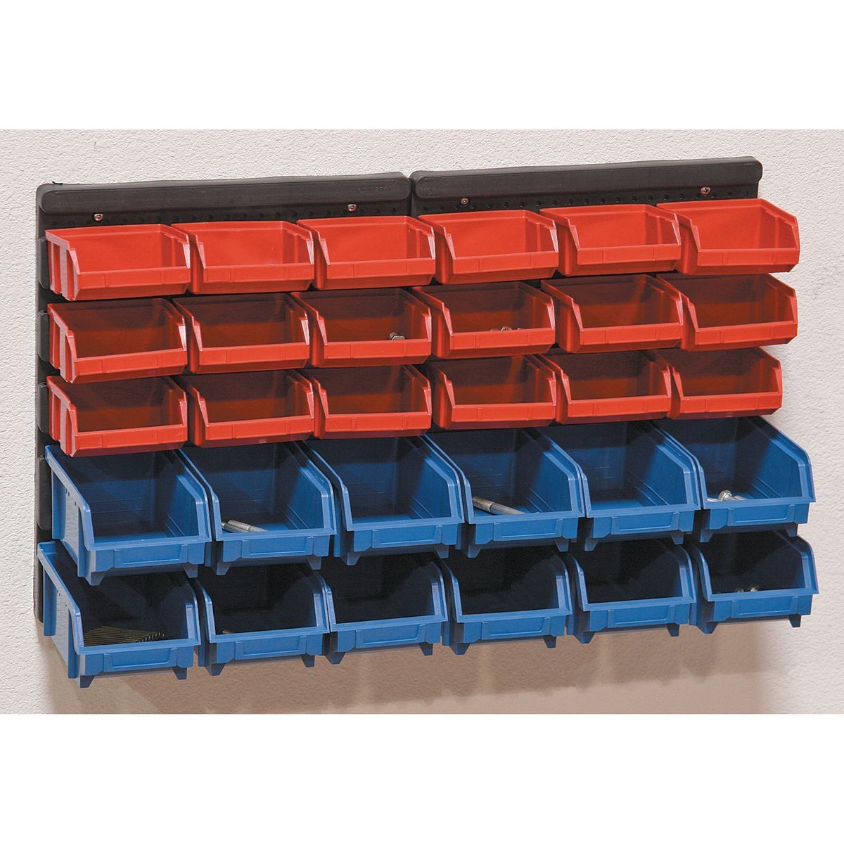 30-Bin Wall-Mount Parts Rack Q524