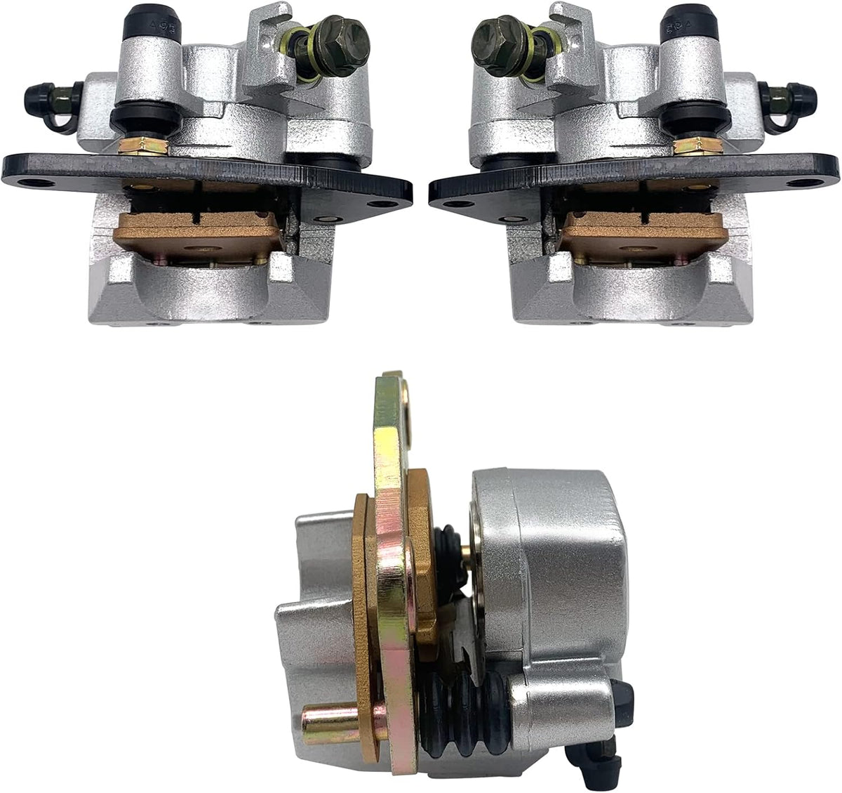 Front Left Right & Rear Brake Calipers for Suzuki Vinson 500 LT-A500F/LT-F500F 2003-2007 Pack of 2 Z76075