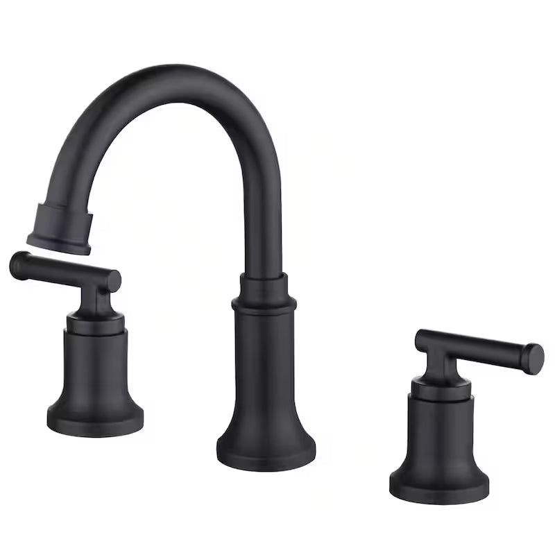8 in. Widespread Double-Handle High-Arc Bathroom Faucet in Matte Black O995352