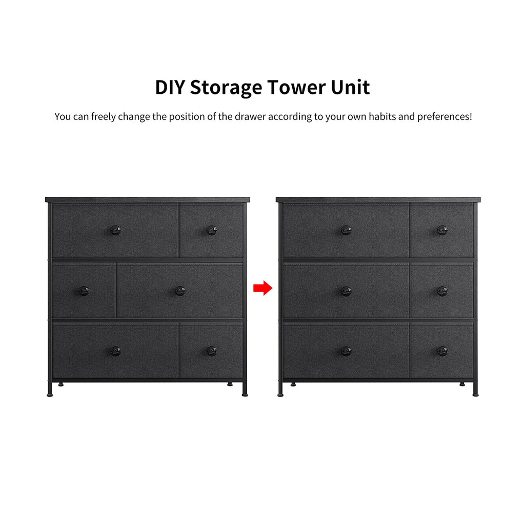 6 Drawer Steel Frame Storage Organizer Dresser H33535