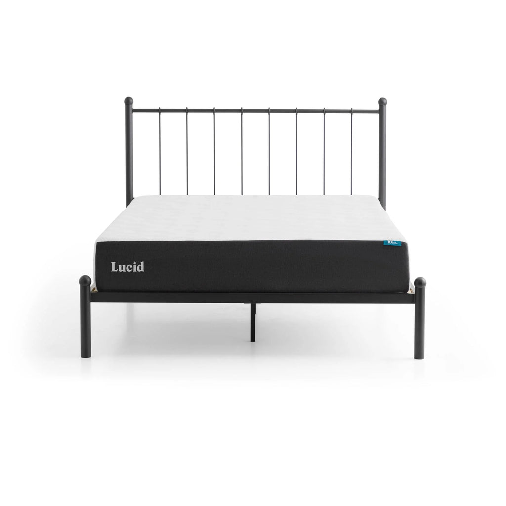 Black Metal Queen Platform Bed S279