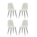 White Velvet Tufted Dining Chairs Set of 4 R6615