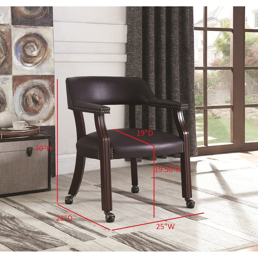 Faux Leather Home Office Chair with Casters I868