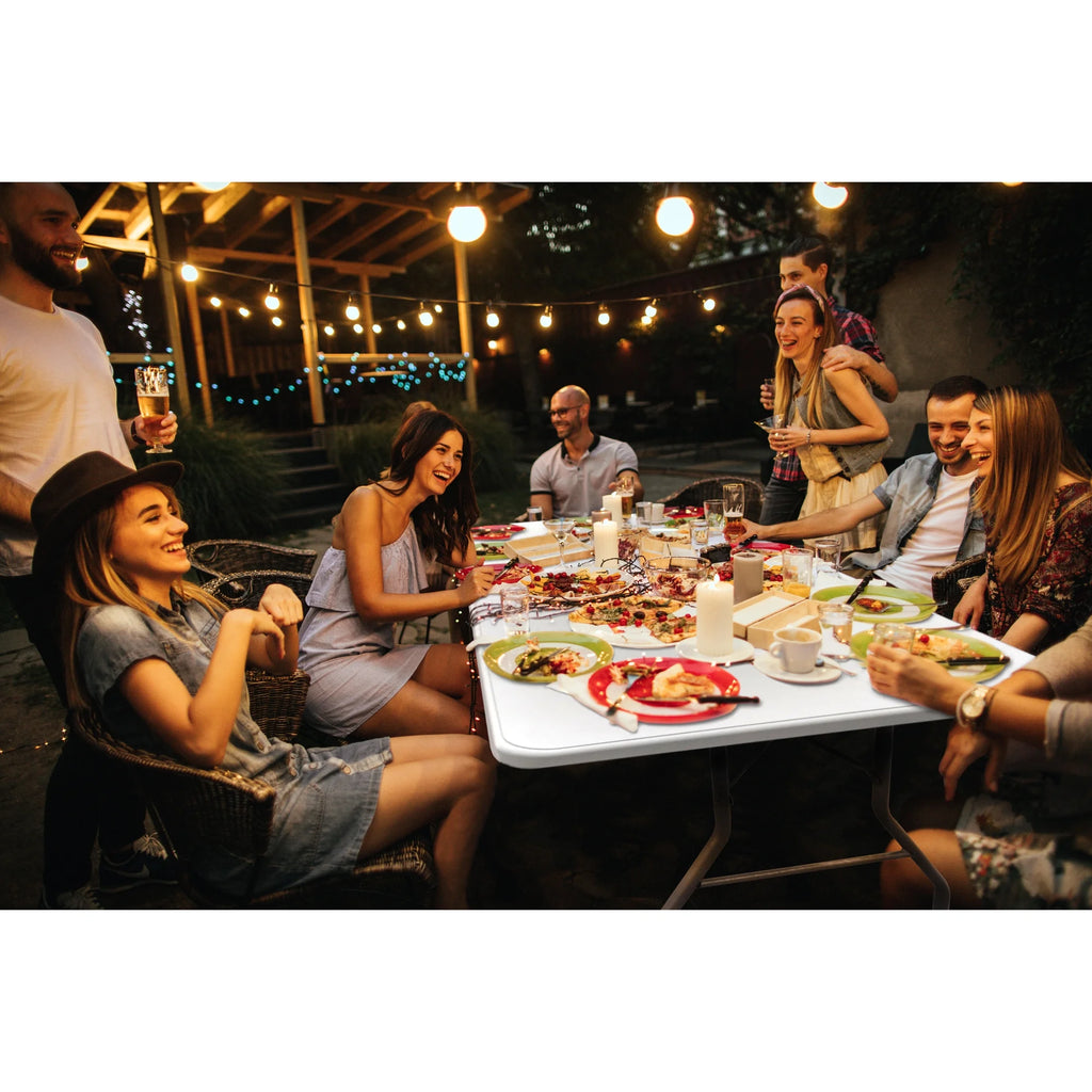 6' Folding Banquet Table & Folding Chairs (4 Pack) X6313