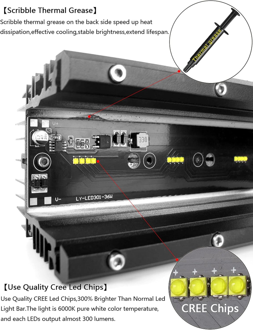Off Road LED Light Bar 14 Inch 60W Single Row Flood Beam Waterproof P673