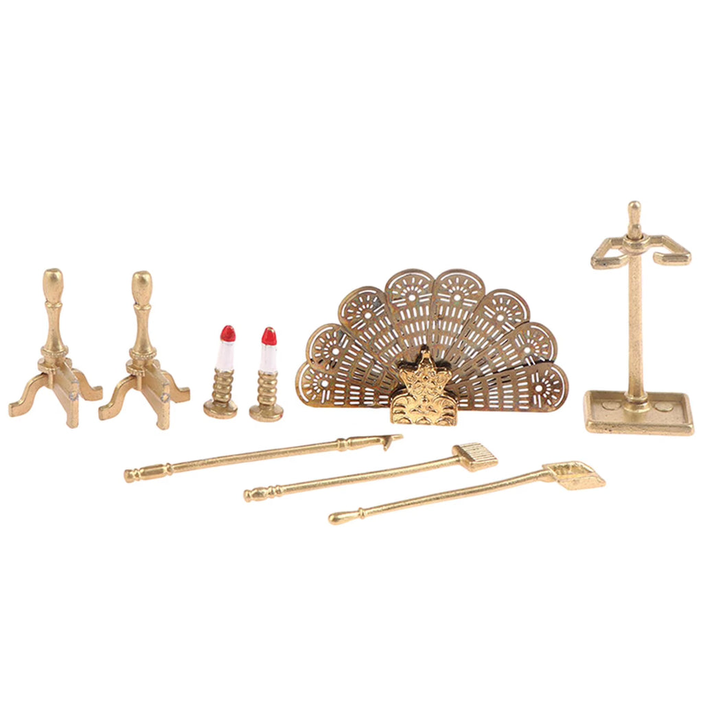 Metal Dollhouse Fireplace Decoration Y79762
