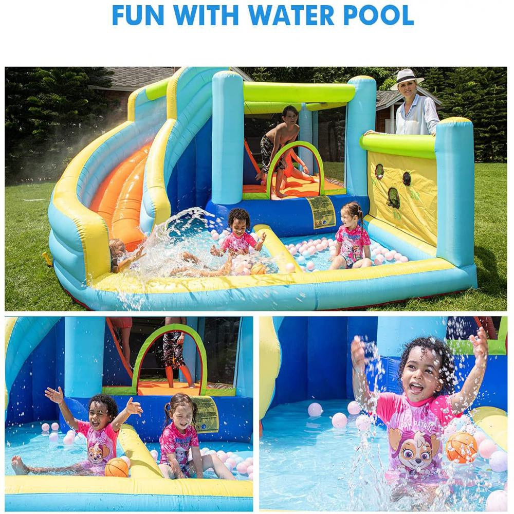 Kids Inflatable Bounce House Ball Pit Play Slide With Blower R35533