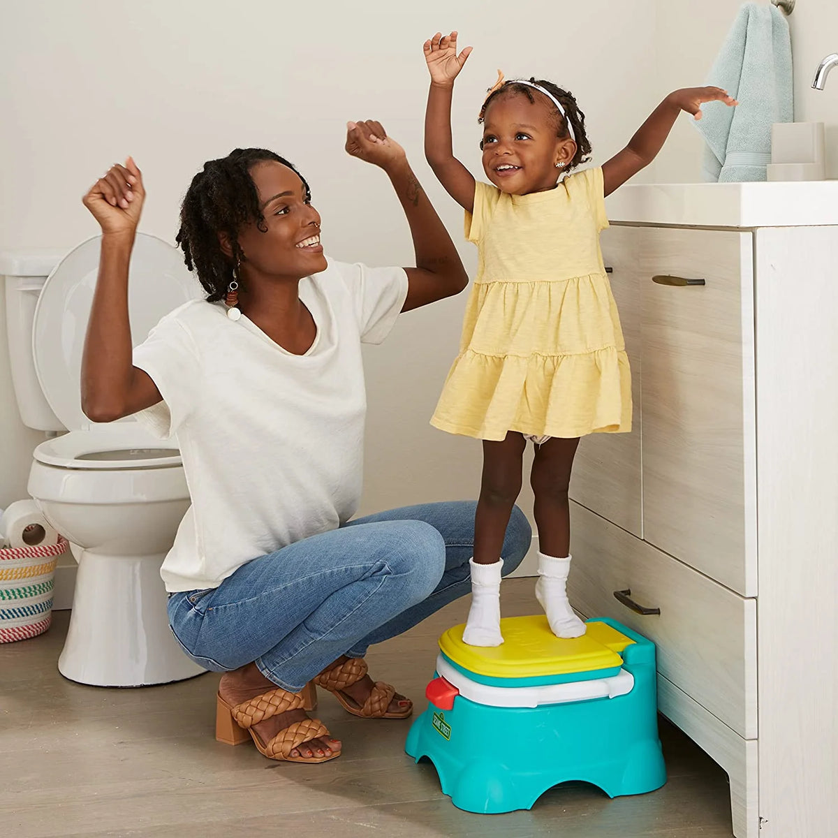 Blue 3-in-1 Potty Chair Toilet Trainer Step Stool C59384