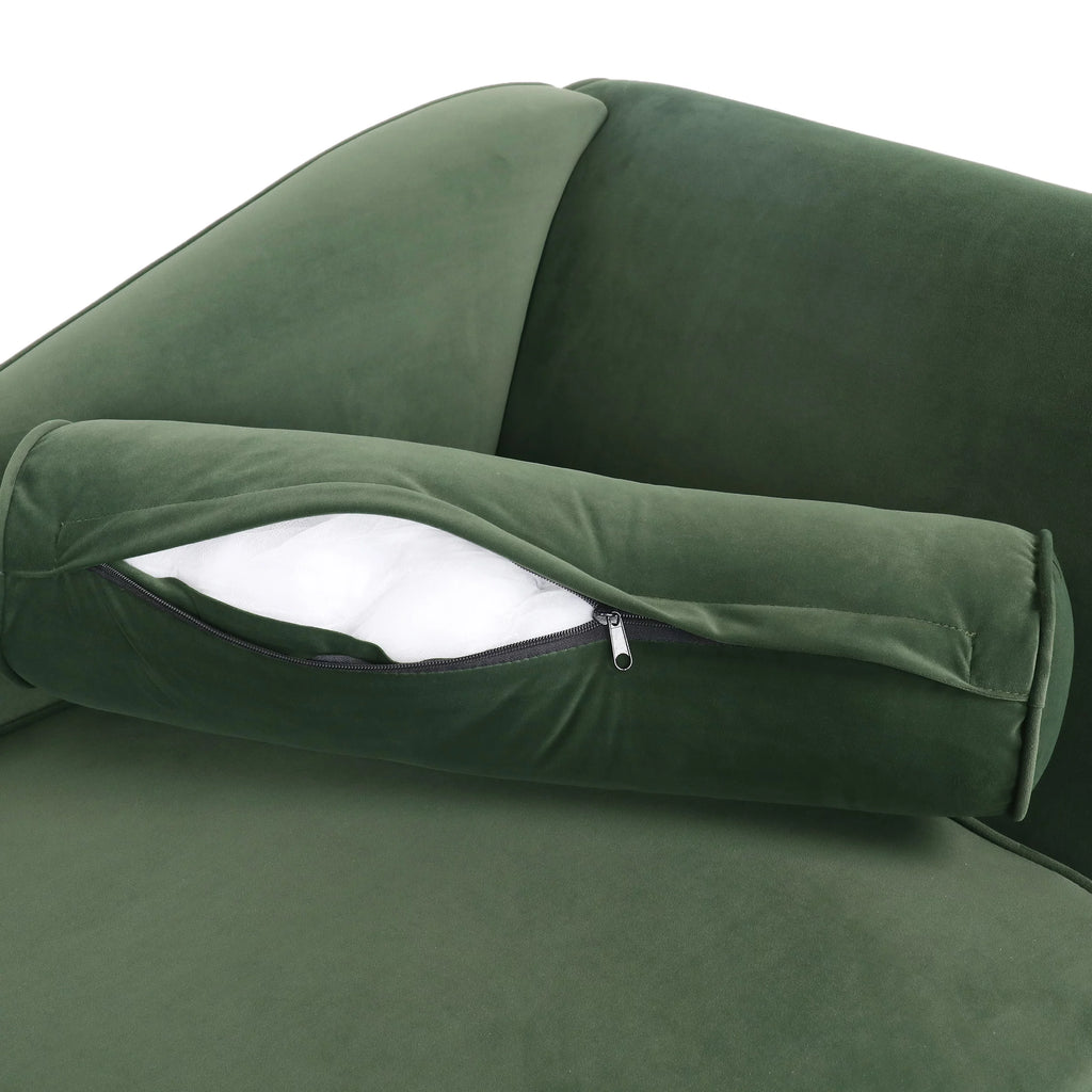 Sage Green Fabric Chaise Lounge With Bolster Pillow M917019