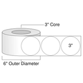 3x22 Circle Inkjet Weatherproof White Gloss Labels, 1 Roll W19840