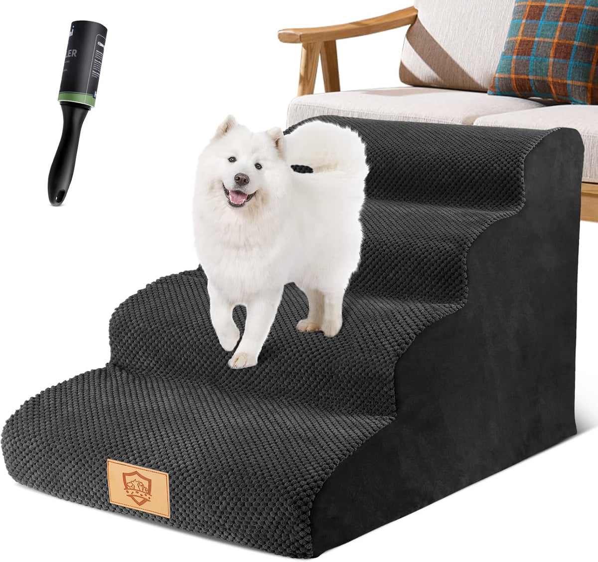 High Density Foam 4-Steps Non-Slip Dog Stairs F5658