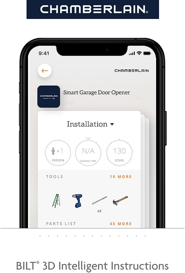 Ultra Quiet Belt Drive Smart Garage Door Opener with Battery Backup J43035