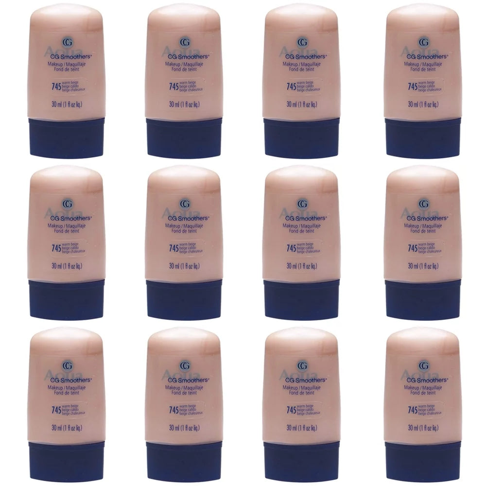 Pack of 12 CoverGirl Smoothers Liquid Make Up, Warm Beige 745, 1-Ounce A588