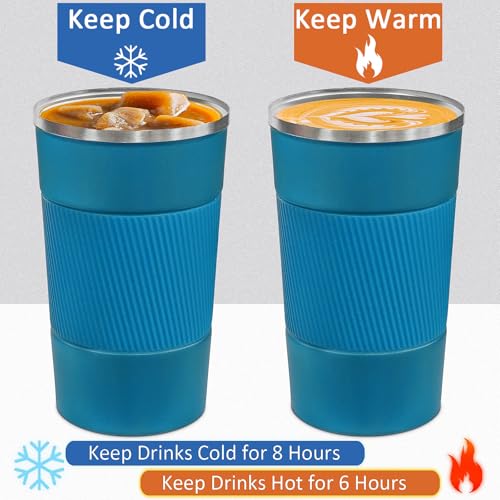 4 Pack 17oz Insulated Stainless Steel Coffee Mug with Lid A612