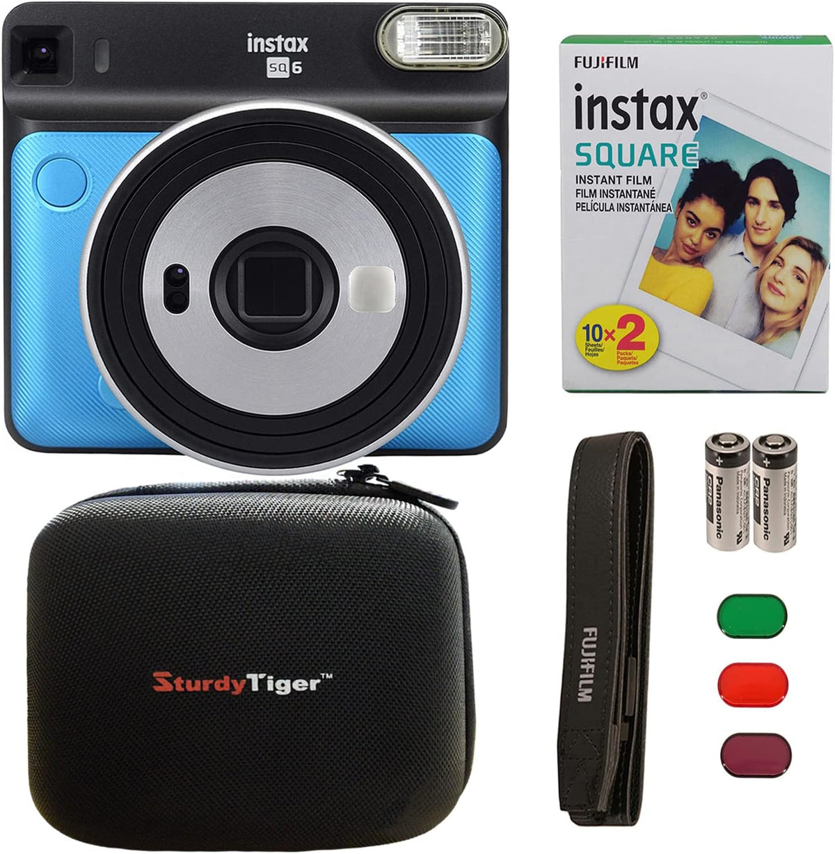 Instax Square SQ6 Instant Film Camera Bundle with 20 Sheets Instant Film and Travel Case I31732