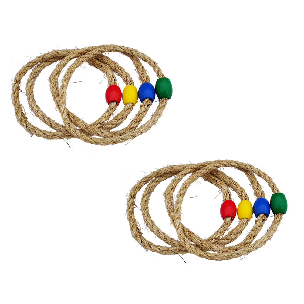 8 PCS Wooden Ring Toss Game Outdoor Toy N1239