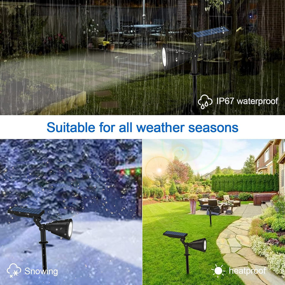 Adjustable Waterproof Solar Spot Lights 4 Pack U6764