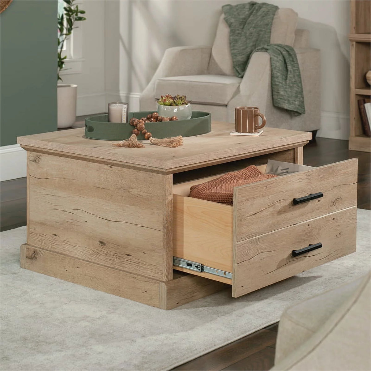 Engineered Wood Coffee Table in Prime Oak Finish Q442