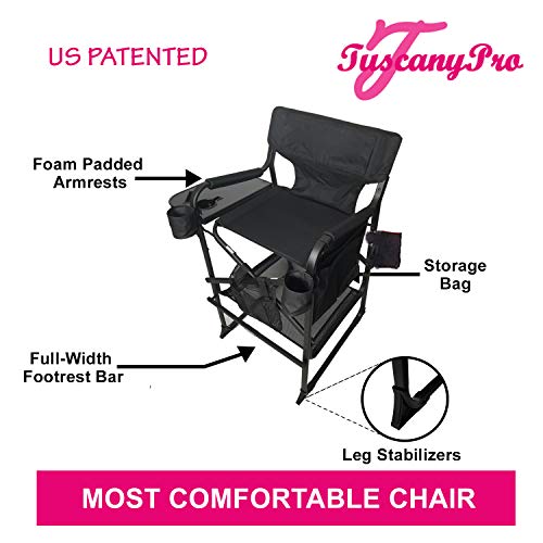 Portable Heavy-Duty Makeup Artist Chair with Umbrella Light Kit P387