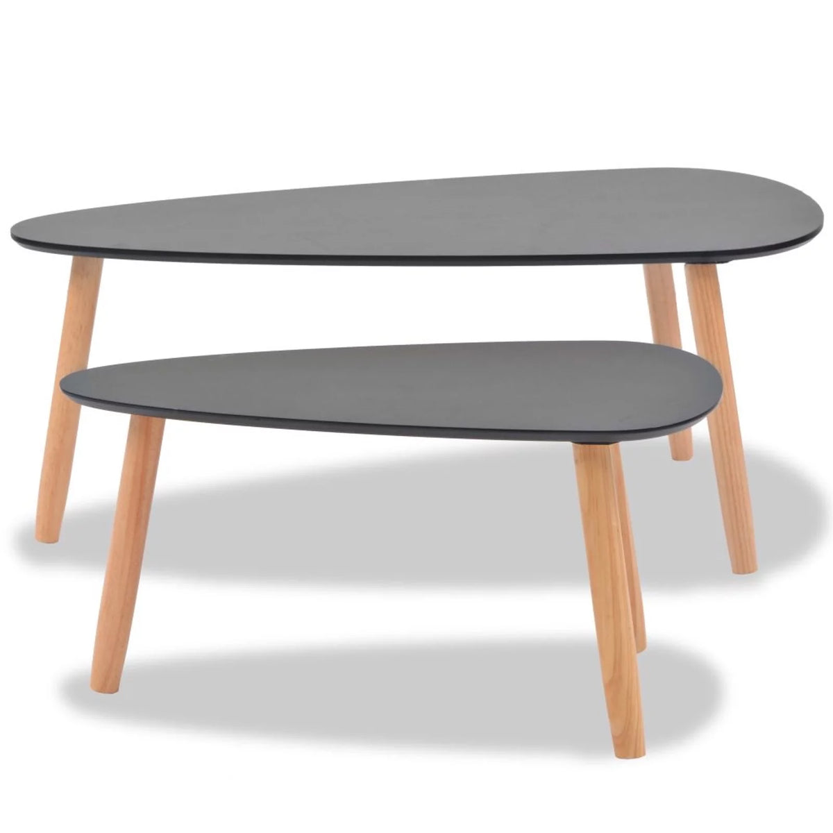2 Piece Black High Gloss Coffee Table Set Z276294