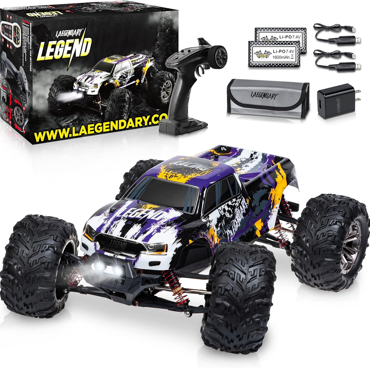 Purple Yellow 4x4 Off Road RC Car U992227