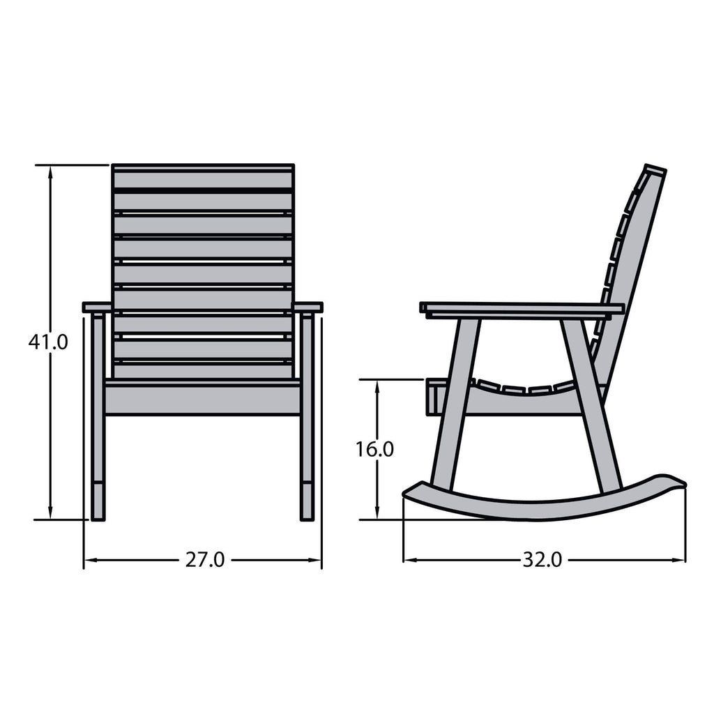 White Synthetic Wood Rocking Chair Q143