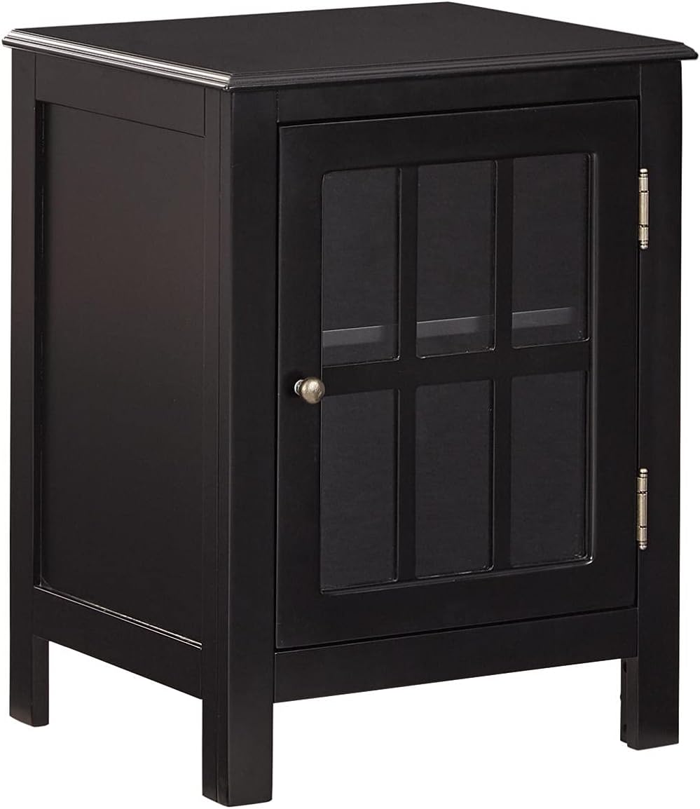 Black Modern Farmhouse Accent Cabinet End Table M3020