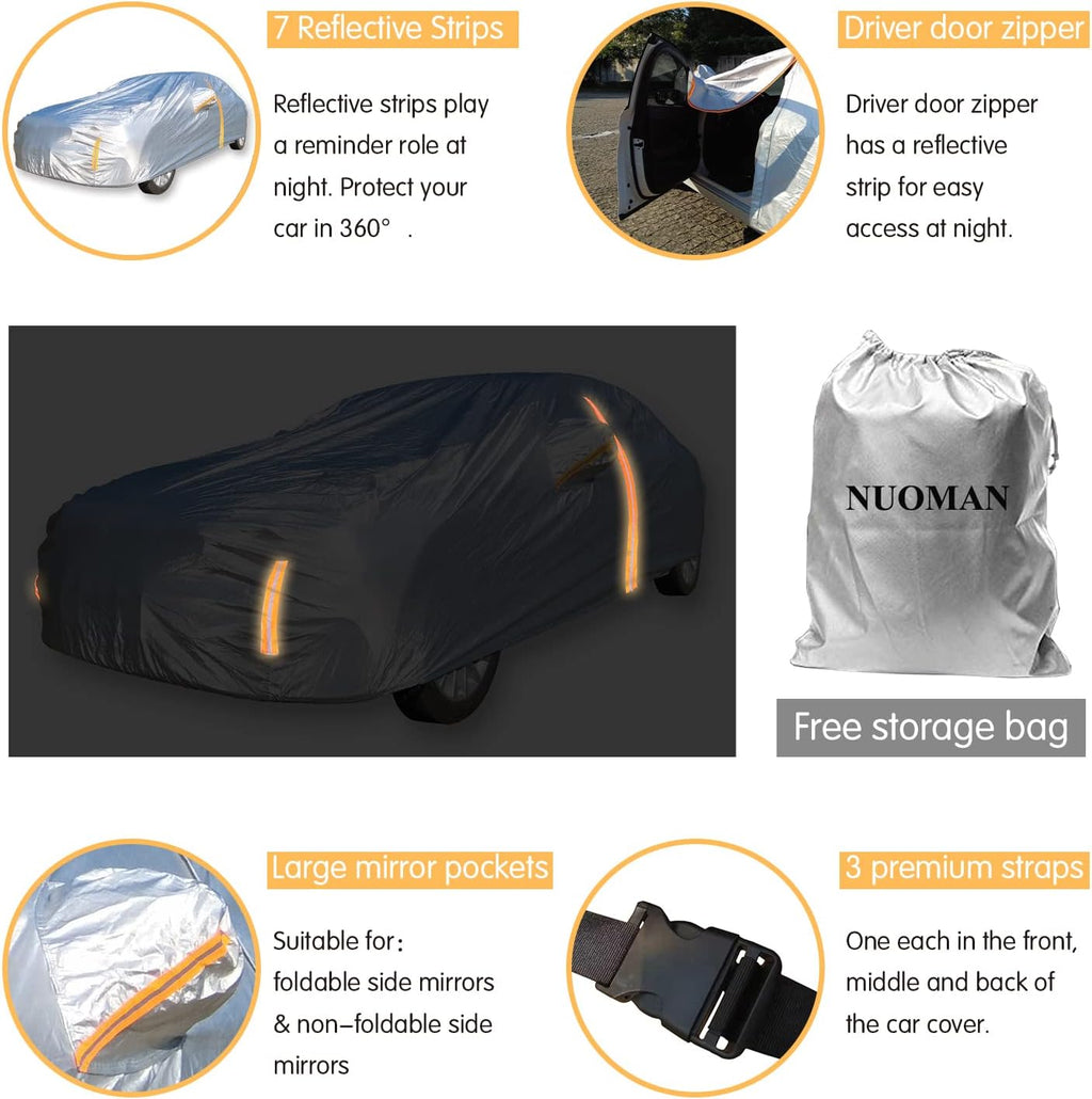 6 Layers SUV Car Cover Waterproof with Zipper Cotton X40822