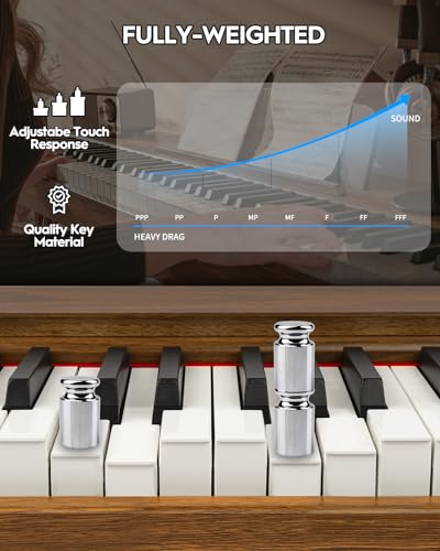 88 Keys Hammer-Action Weighted Digital Piano with Stand S944857