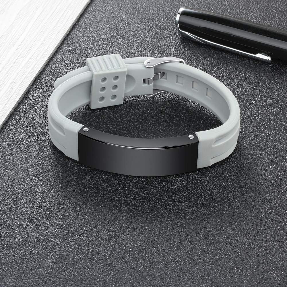 9 Inches Silicone Medical Alert Bracelets C4633