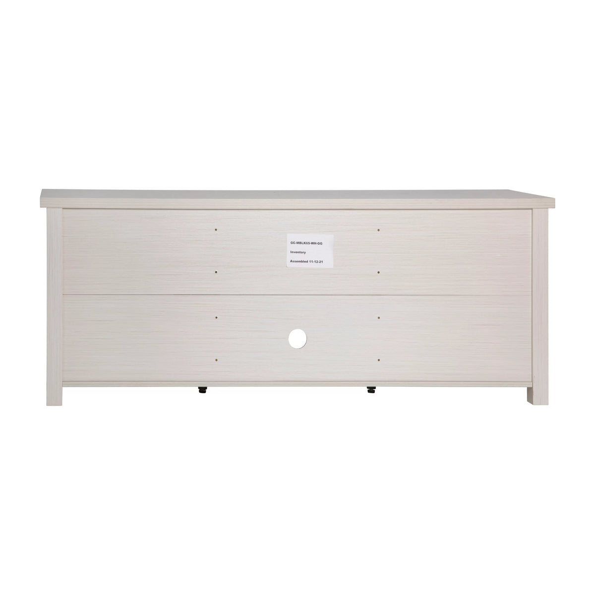 White Wash TV Stand with Glass Doors and Adjustable Shelves B33811