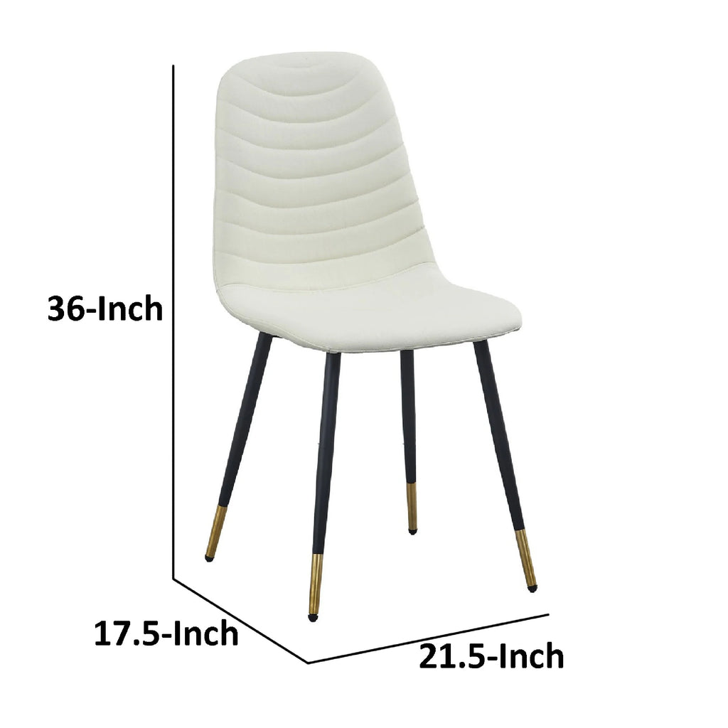 White Velvet Tufted Dining Chairs Set of 4 R6615