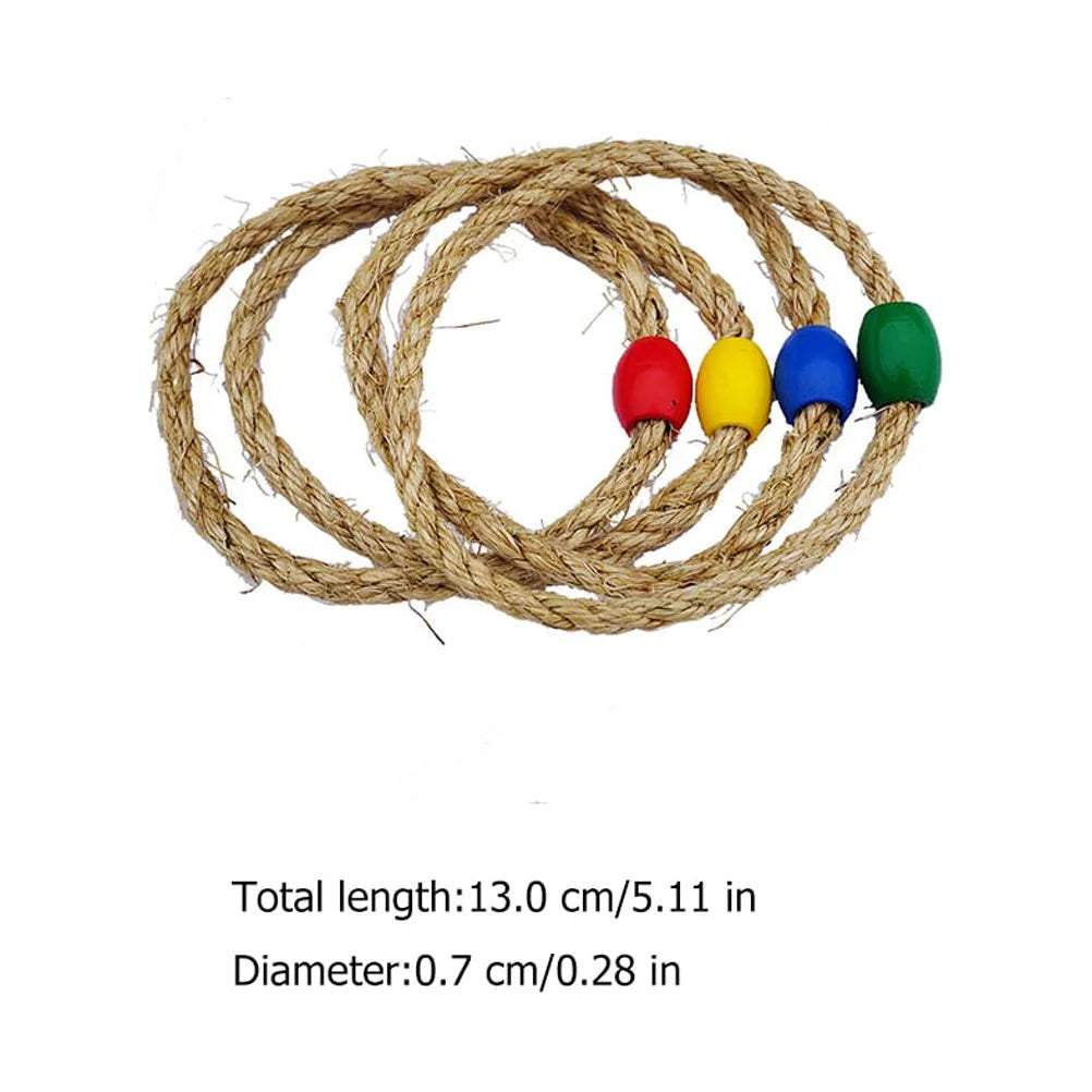 8 PCS Wooden Ring Toss Game Outdoor Toy N1239