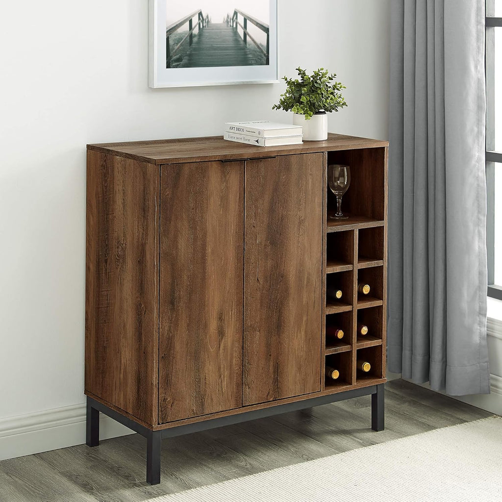 Brown 34 Inch Wood Storage Cabinet H161781