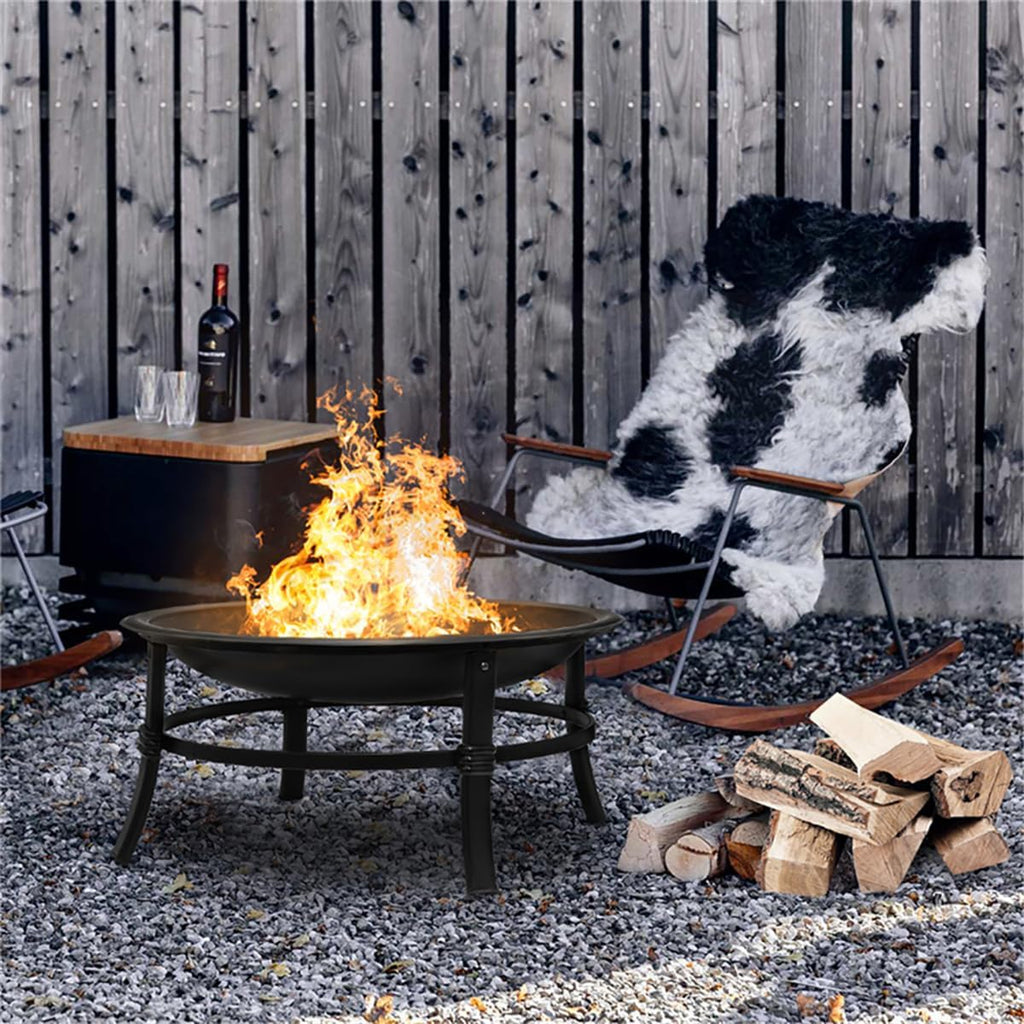 26 inch Wood Burning Fire Pit Bowl with Spark Screen Z6224