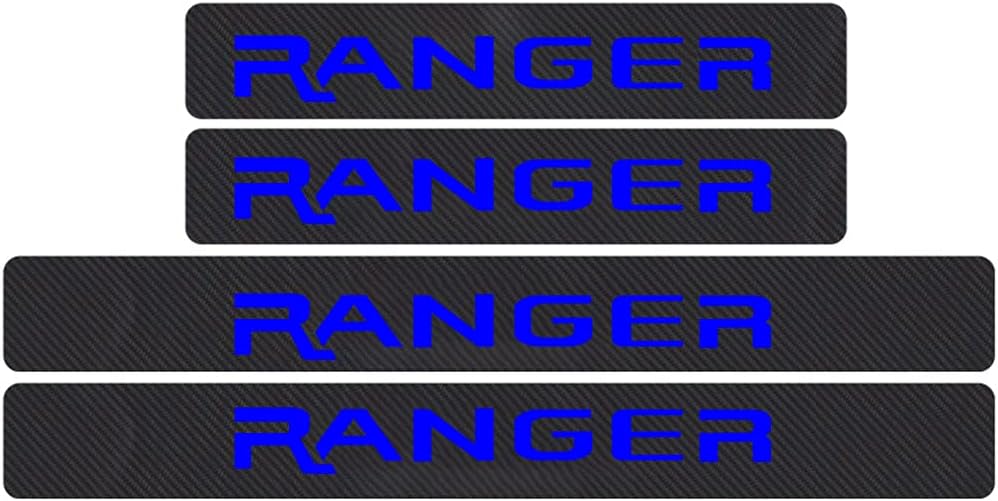 4D Carbon Fiber Door Sill Protector Stickers 4Pcs (Red) D926783