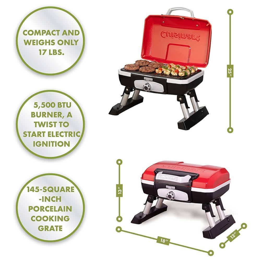 Red Portable Tabletop Gas Grill J659