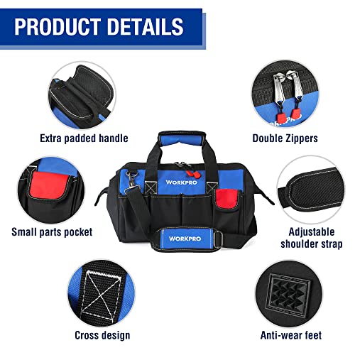 18-inch Wide Mouth Storage Tool Bag with Shoulder Strap R872640